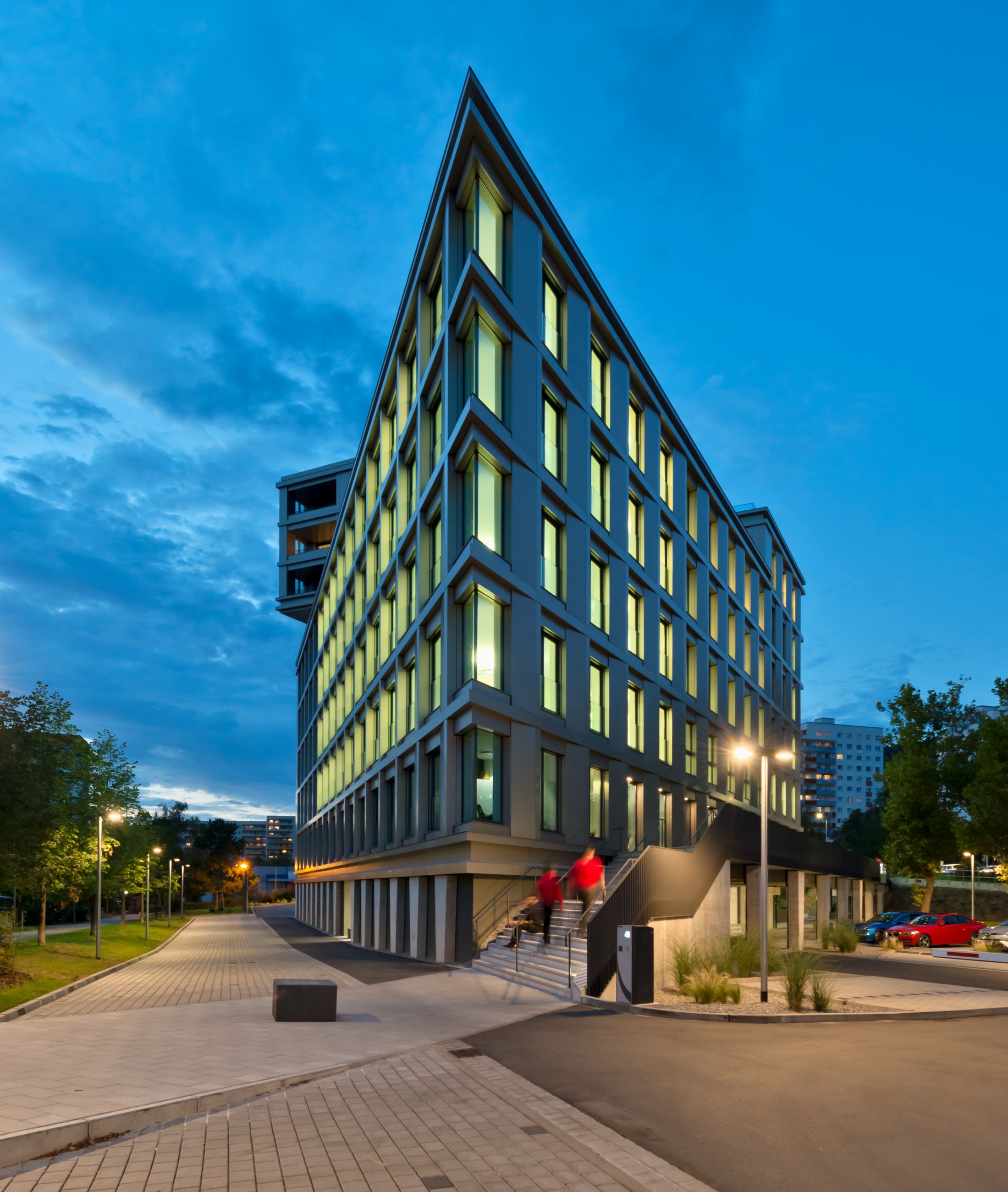 Fotografie Wohnhaus/Geschäftshaus Abendaufnahme Nachtaufnahme Jena Deutschland